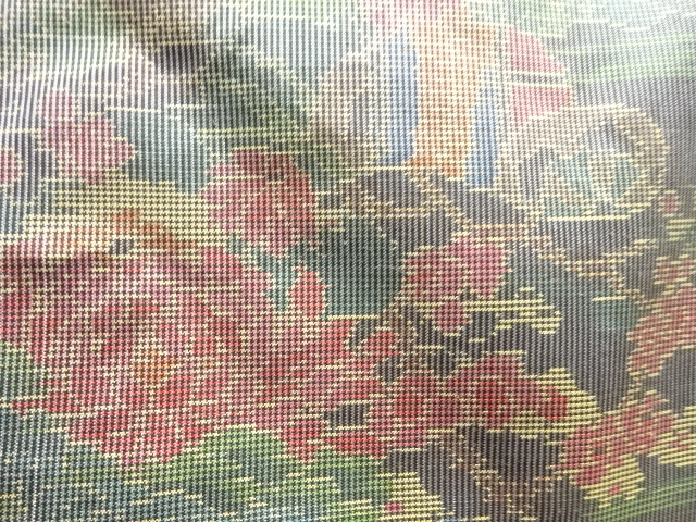 アンティーク　花車模様織り出し本場大島紬着物